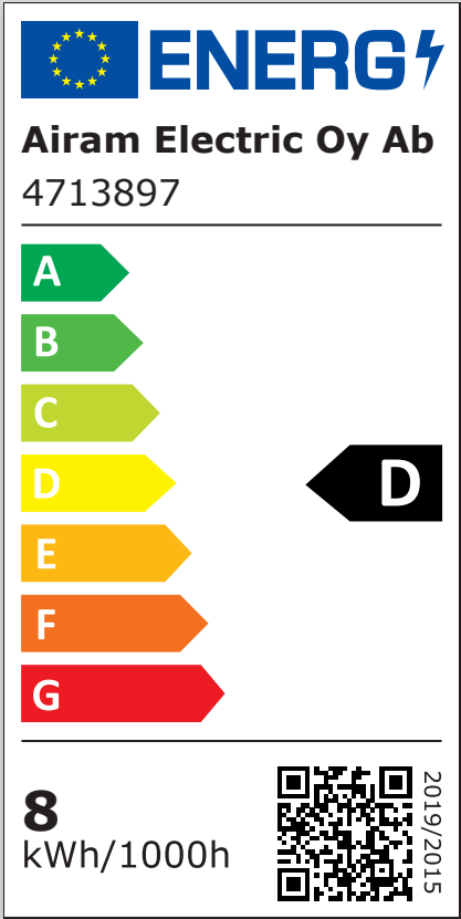 Energiatehokkuusmerkintä LED-E27 liiketunnistin, 1055lm, ⌀60×120mm